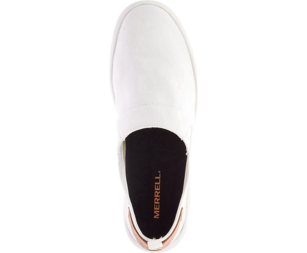 Merrell Slip Ons White - Gridway Moc Canvas - Mens 83ICNYKBR